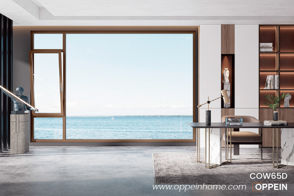 Cửa sổ kính khung nhôm tùy chỉnh hiện đại COW65D