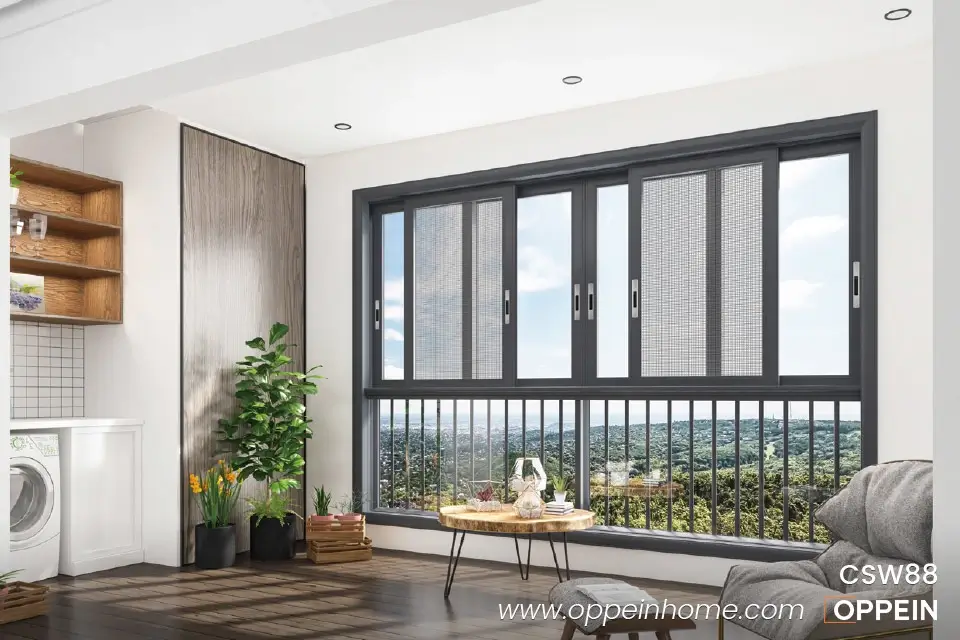 Cửa sổ trượt nhôm lớn hiện đại tùy chỉnh CSW88